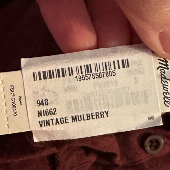 Madewell dress, size S, Embroidered Ruffled Flannel Mini Dress - Picture 5 of 5